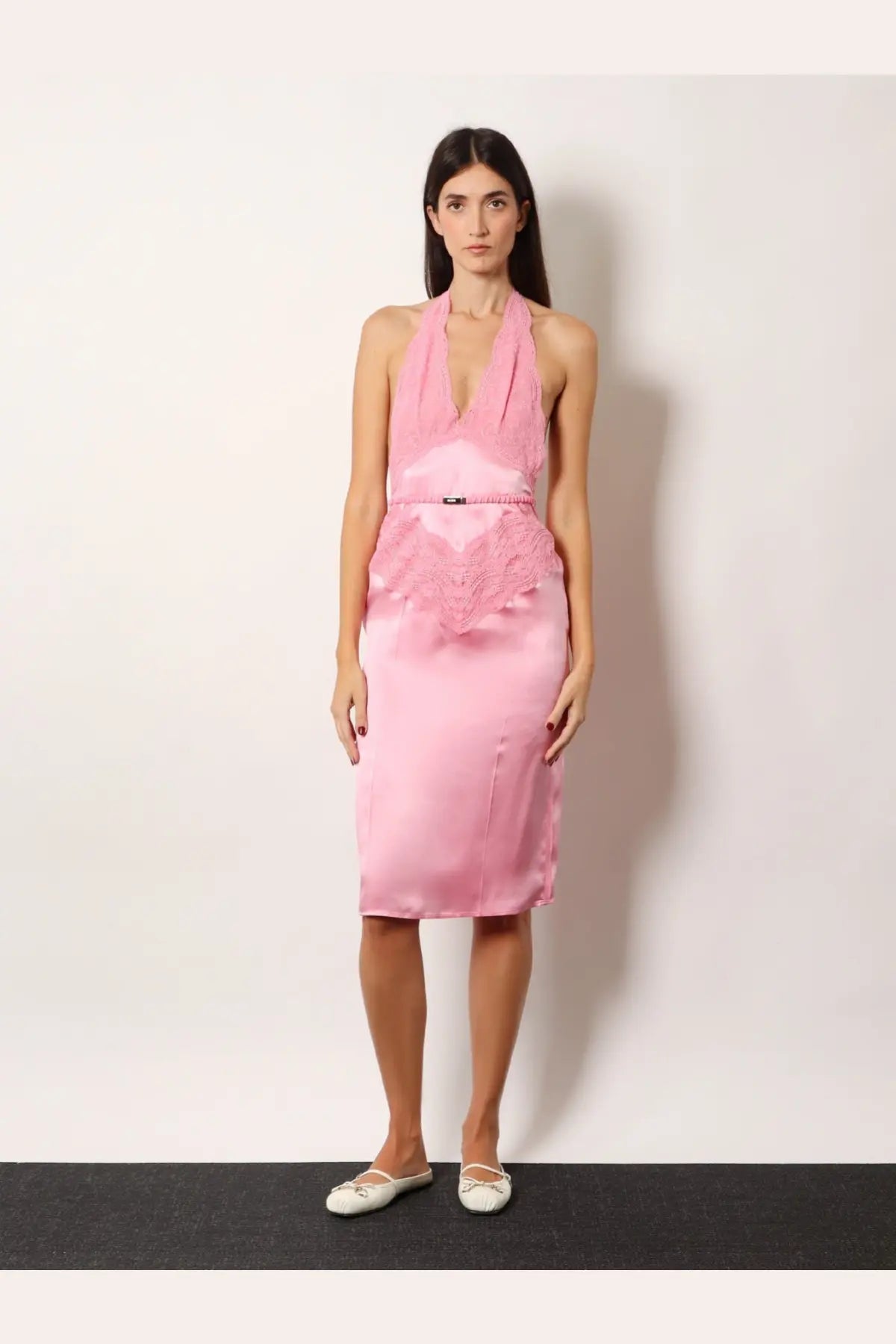 Gucci Women's Silk Satin Midi Dress Blue