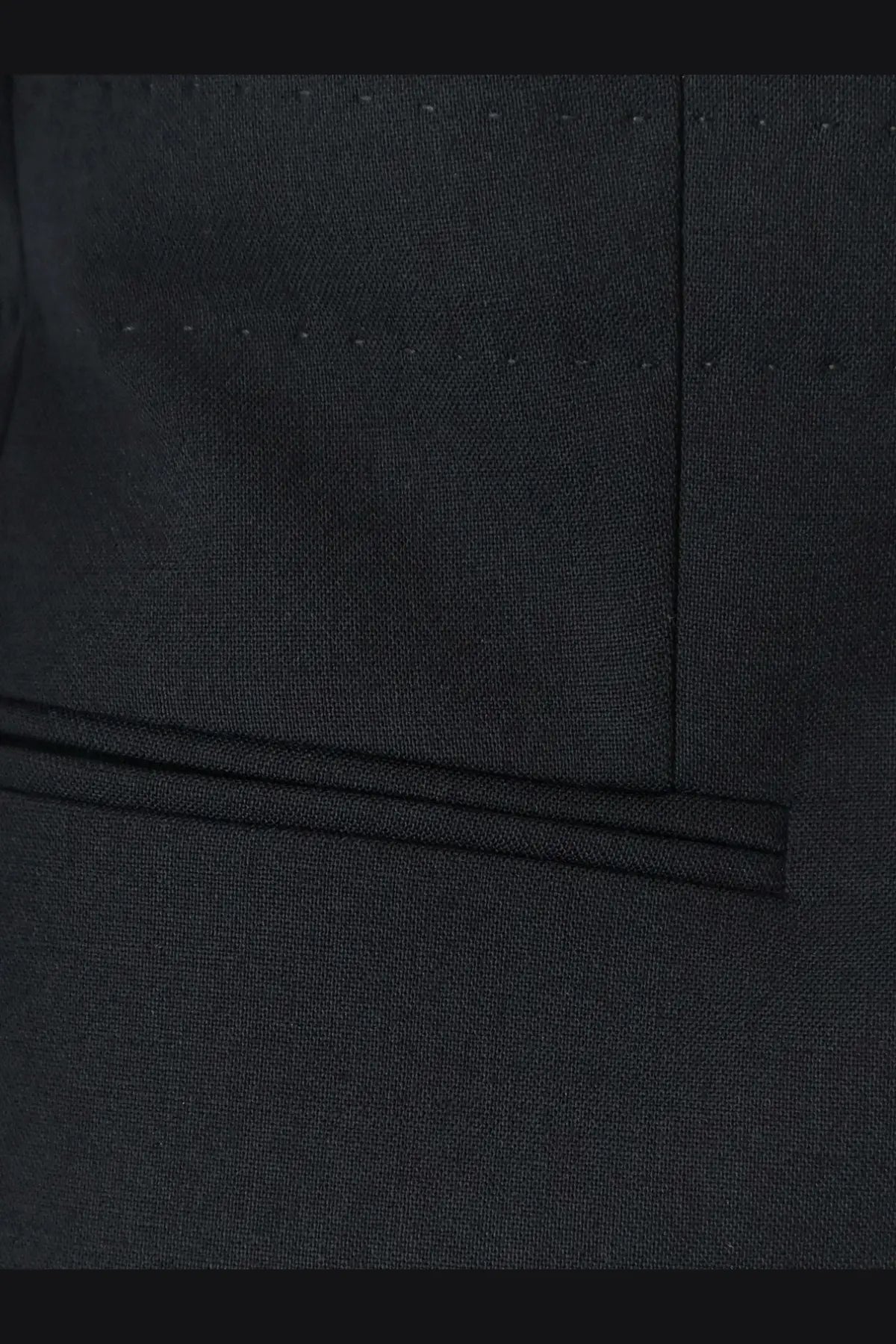 Black textured fabric pocket with precise stitching and subtle sheen on gucci women’s technical wool blazer black