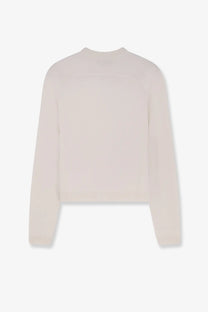 Gucci women’s wool and cashmere cream knit cardigan with long sleeves and ribbed hem and cuffs