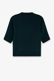 Gucci women’s wool sweater in dark green knit with ribbed cuffs and hem