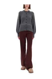 Guest in residence women’s sculpted gray cardigan knit with button closure and ribbed cuffs