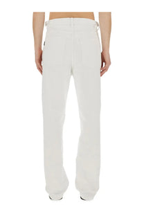Haikure men’s jeans logan white straight-leg trousers with clean minimalist design and subtle stitching details