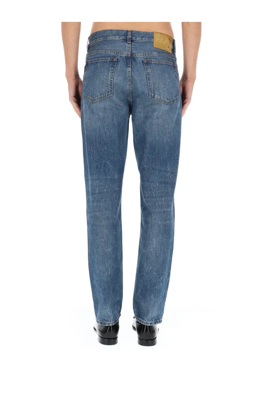 Haikure men’s jeans in Tokyo blue denim with faded wash and classic five-pocket design