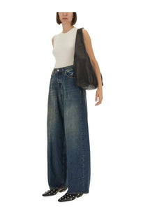 Haikure women’s Bethany jeans in dark blue wide-leg denim with a relaxed straight-cut silhouette