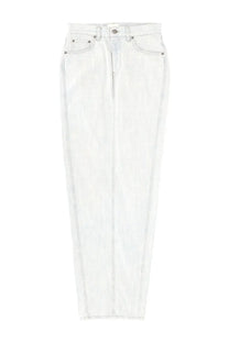 Haikure women’s white denim jeans with straight-leg cut and light stitching details in front view