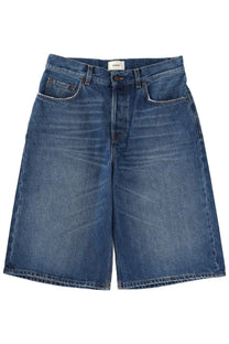 Haikure women’s new Becky blue denim shorts with classic five-pocket design and visible brand label at waistband
