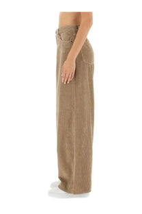 Haikure women’s pants bethany beige tan corduroy wide-leg pants with relaxed fit and classic five-pocket design