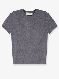 DUNST Women's Half Sleeve Knit Top Grey
