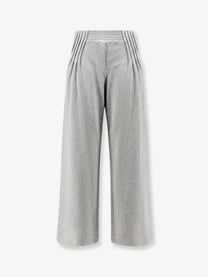 Dries Van Noten Women's Hamesa Bis Cotton Trousers Grey