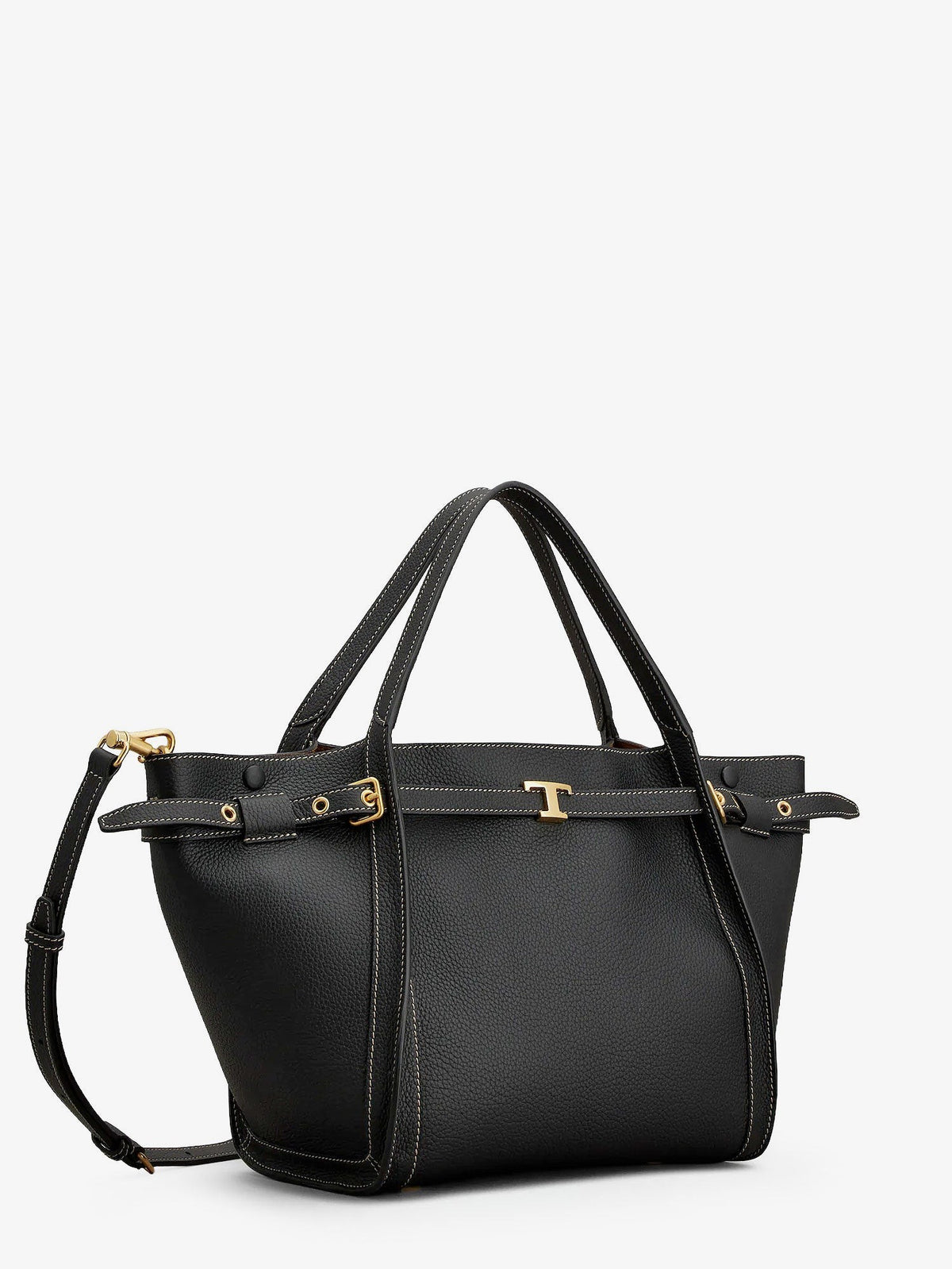 Tod's Women's Hammered Laeather Tote Bag Black