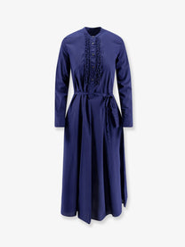 ASPESI Women's Handcrafted Fabric Dress Blue