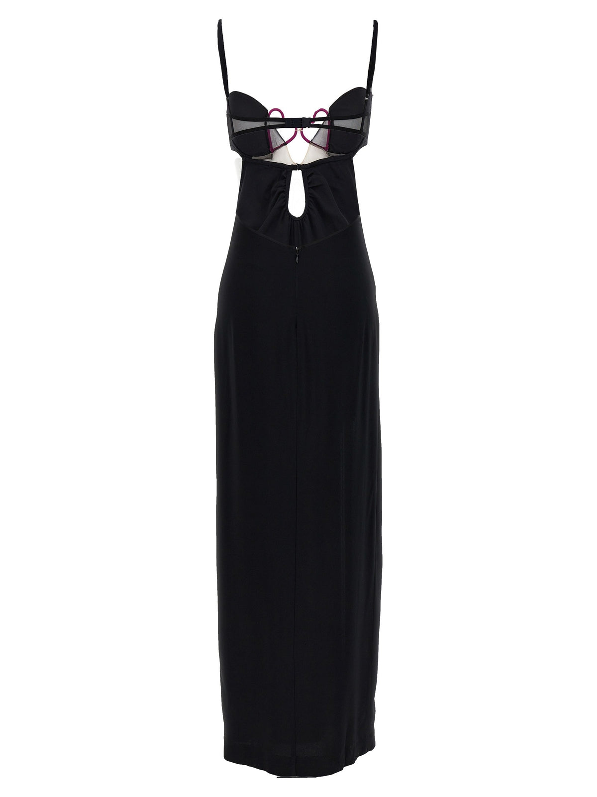 Nensi Dojaka Heart Bra Long Dress Black