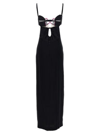 Nensi Dojaka Heart Bra Long Dress Black