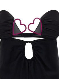Nensi Dojaka Heart Bra Long Dress Black