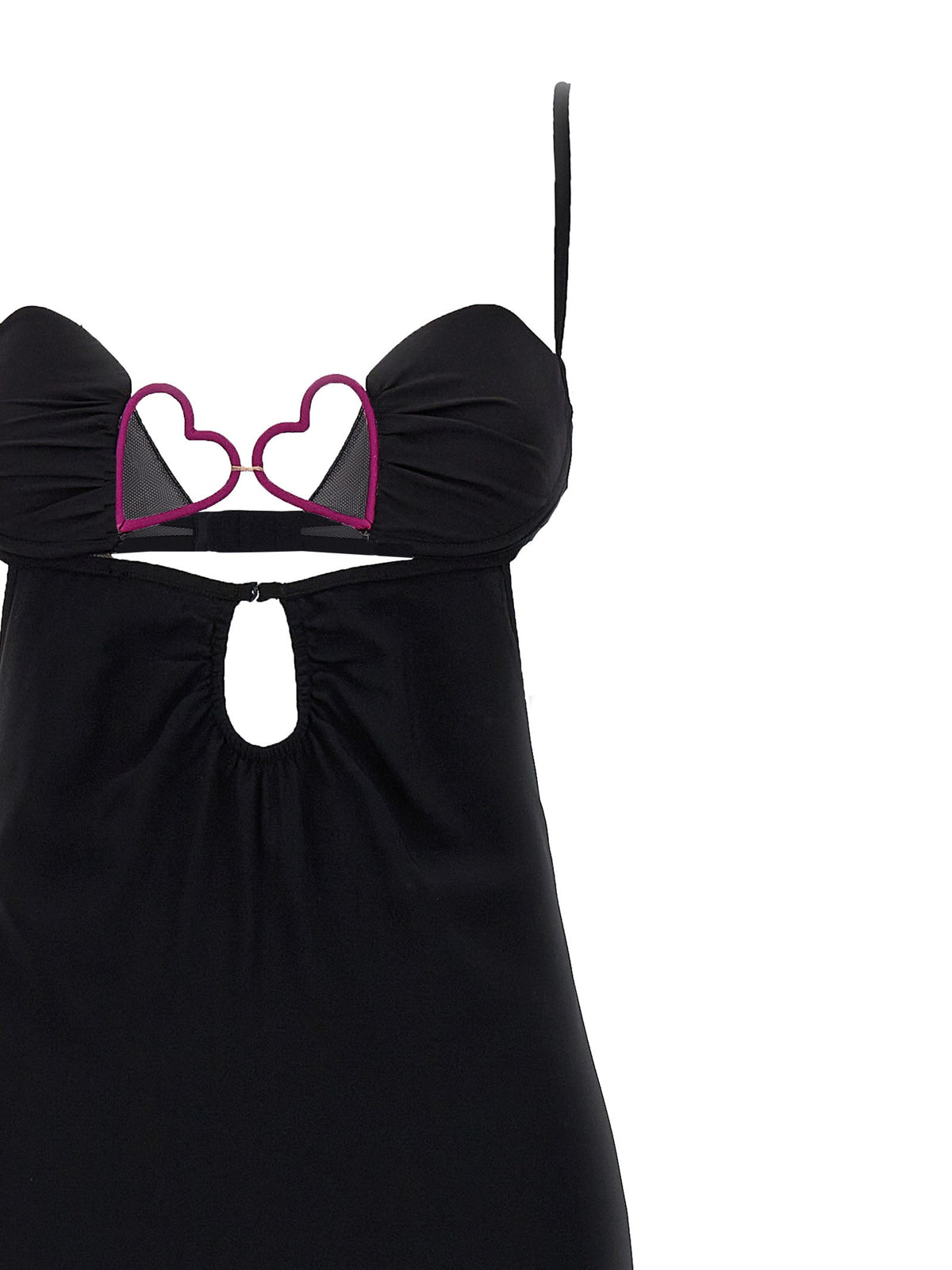 Nensi Dojaka Heart Bra Long Dress Black