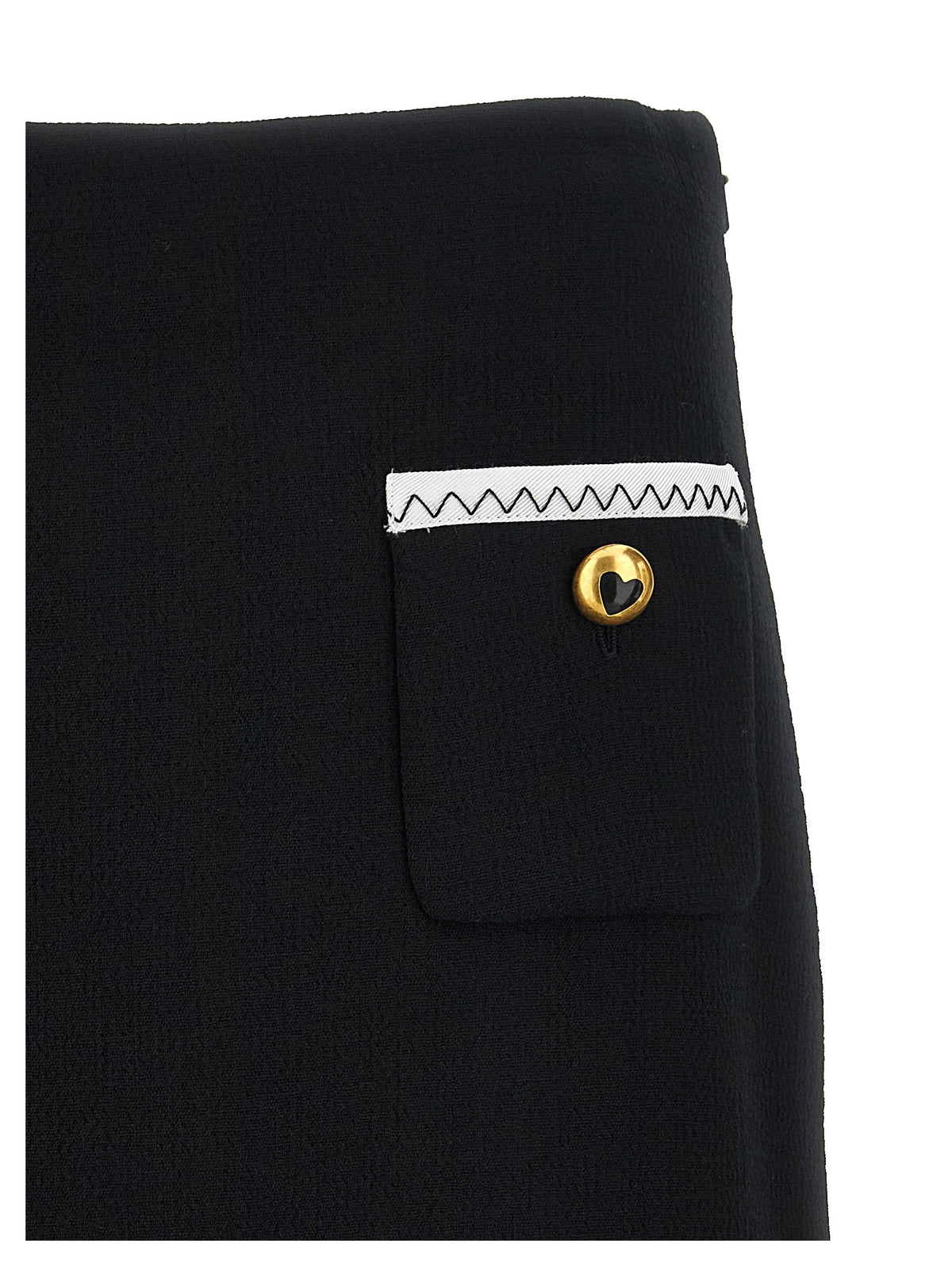 Moschino Heart Button Skirt White