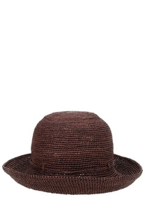 Helen Kaminski women’s cappello provence brown brown woven straw hat with wide brim and subtle texture
