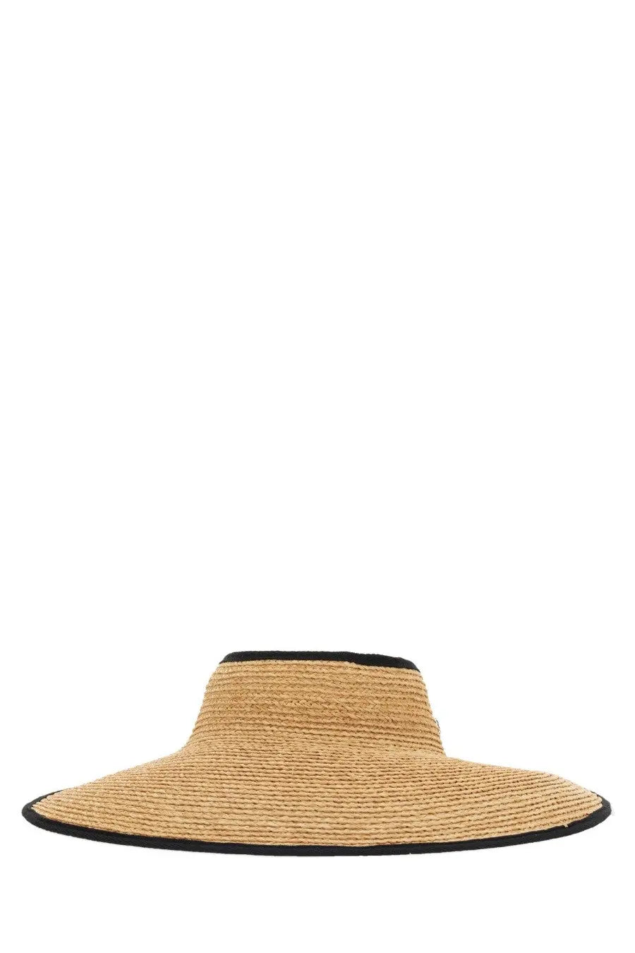 Helen Kaminski women’s beige straw sun hat with black trim ideal for stylish sun protection