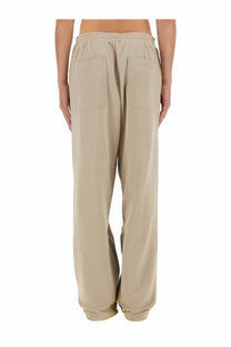Back view of helmut lang men’s jogging pants in grey with a relaxed fit wide-leg design and two back pockets