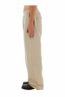 Helmut lang men’s jogging pants grey with beige wide-leg relaxed fit trousers and side pockets