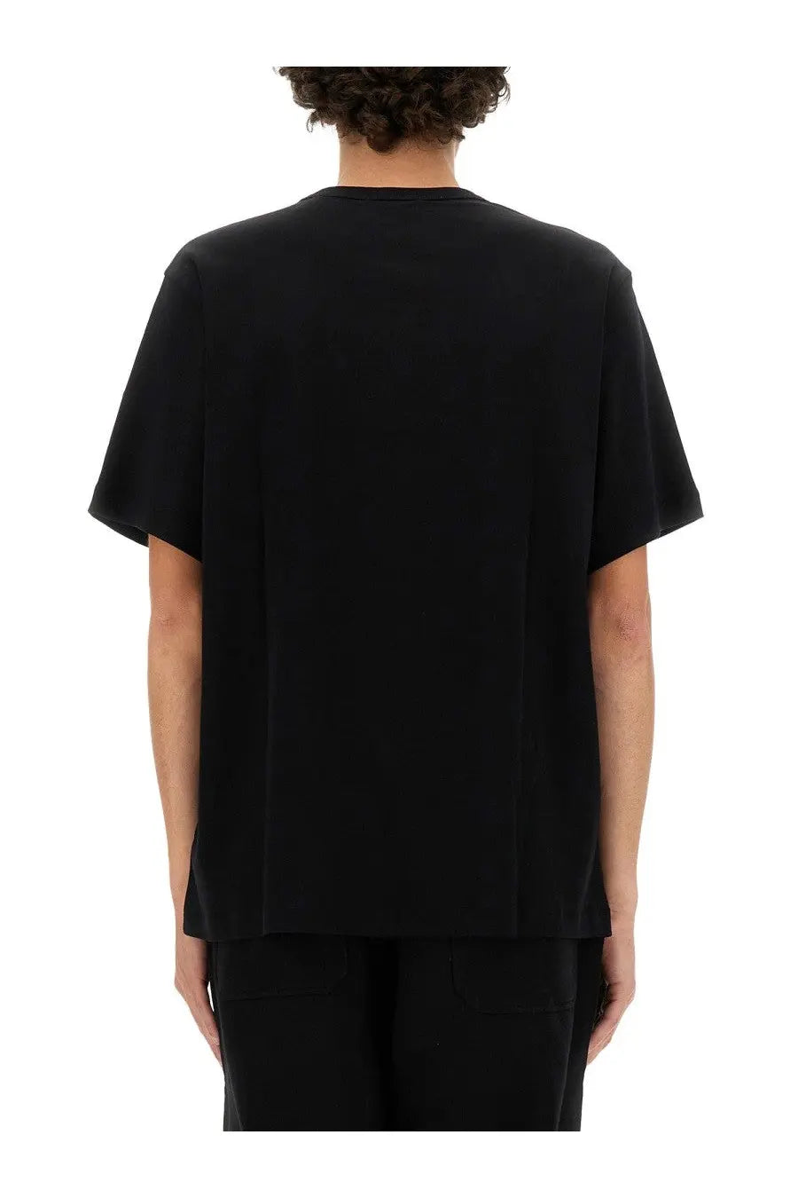 Helmut lang men’s black oversized short-sleeved t-shirt with relaxed fit and subtle seam detailing