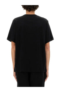 Helmut lang men’s black oversized short-sleeved t-shirt with relaxed fit and subtle seam detailing