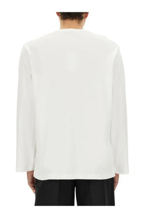 Helmut Lang men’s white long-sleeved shirt with minimalist design made from lightweight fabric