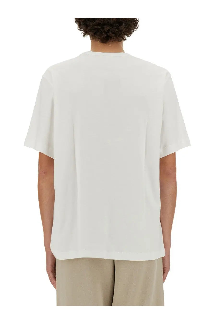 Helmut Lang men’s white short-sleeved cotton crew neck t-shirt with a plain front design