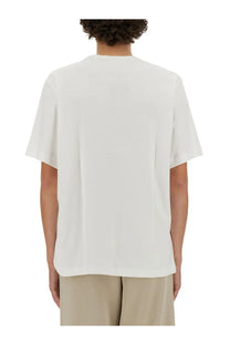 Helmut Lang men’s white short-sleeved cotton crew neck t-shirt with a plain front design