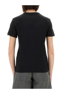 Helmut Lang women’s black short-sleeved cotton t-shirt with a classic crew neck and minimalist design