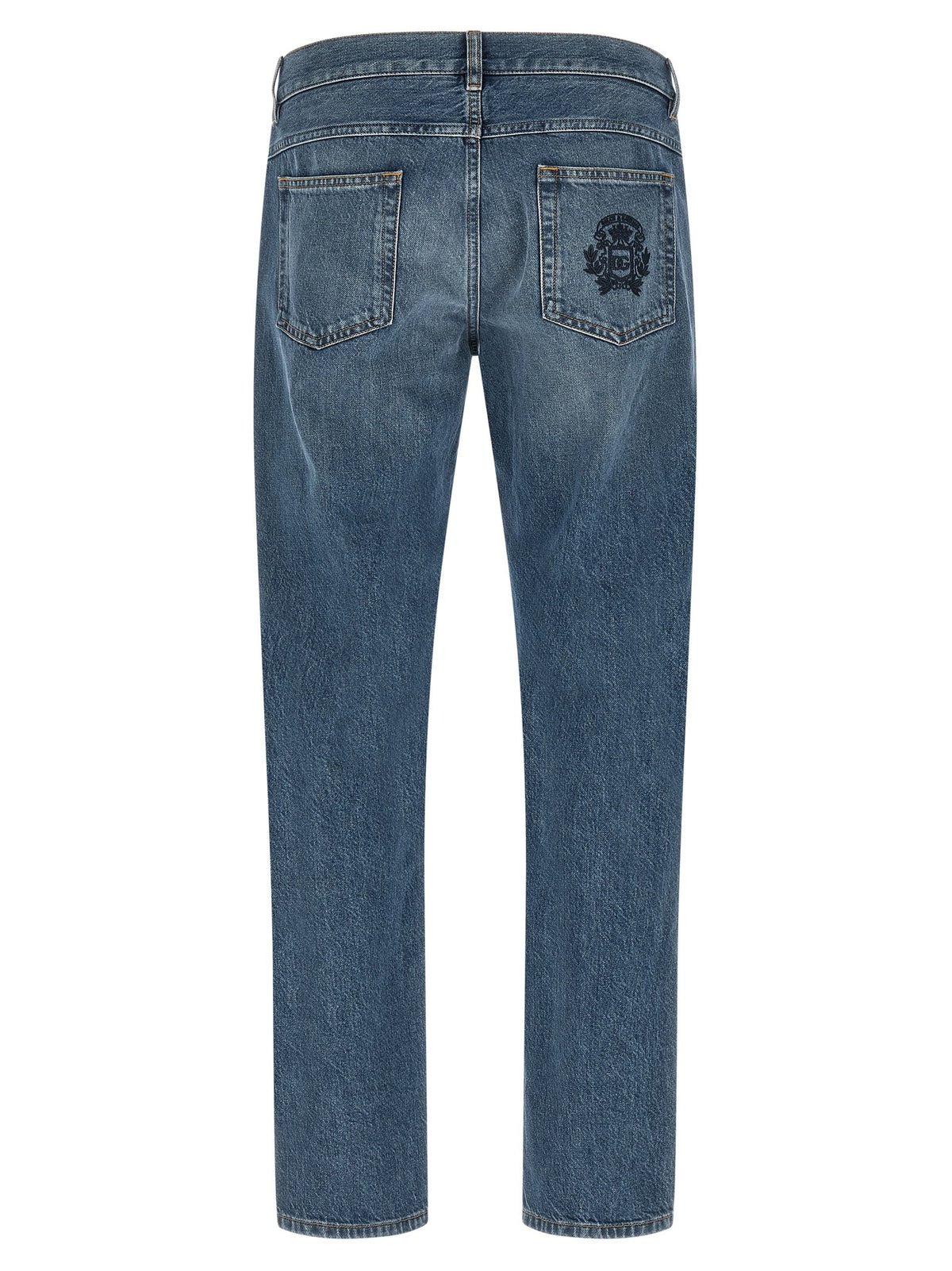 Dolce &amp; Gabbana Heraldic Embroidery Jeans Blue