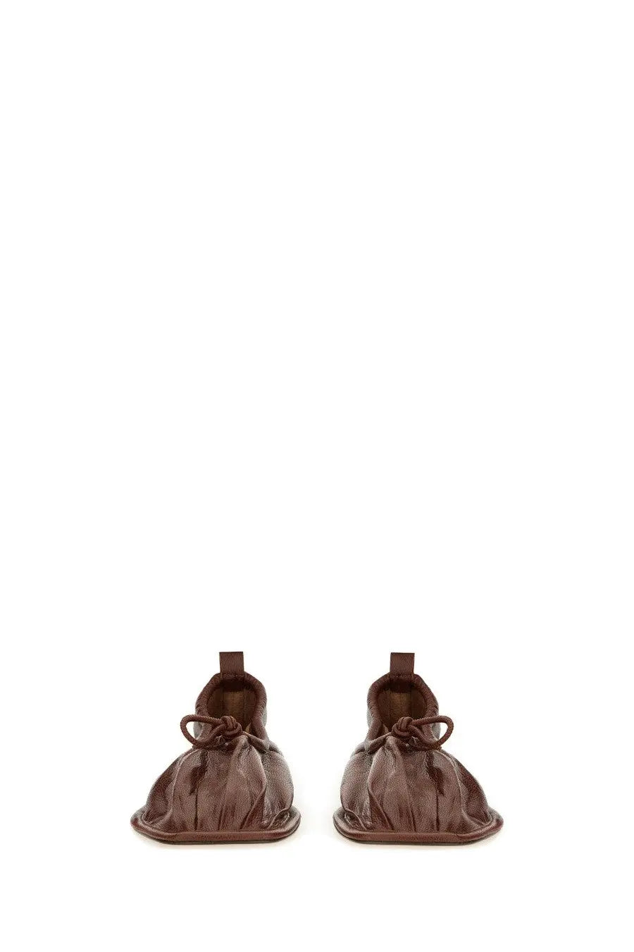 Hereu women’s dancer puntera supplement brown leather loafers with distinctive woven texture and tied laces