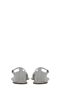 Hereu women’s mary jane dansa grey light gray satin sandals with minimalist design and thin ankle straps