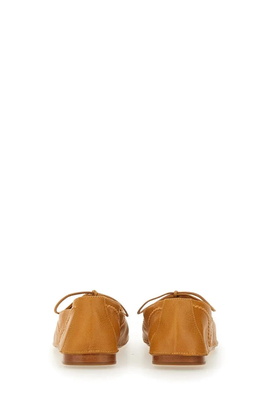 Hereu women’s moccasin rassa beige tan leather loafers with classic lace-up design and subtle stitching details