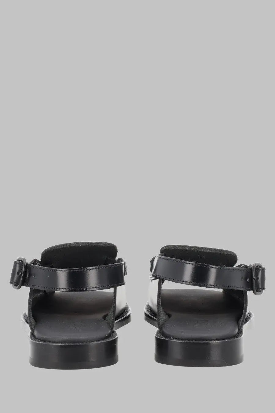 Hereu women’s sandalo sineu black patent leather sandals with minimalist design and adjustable ankle straps
