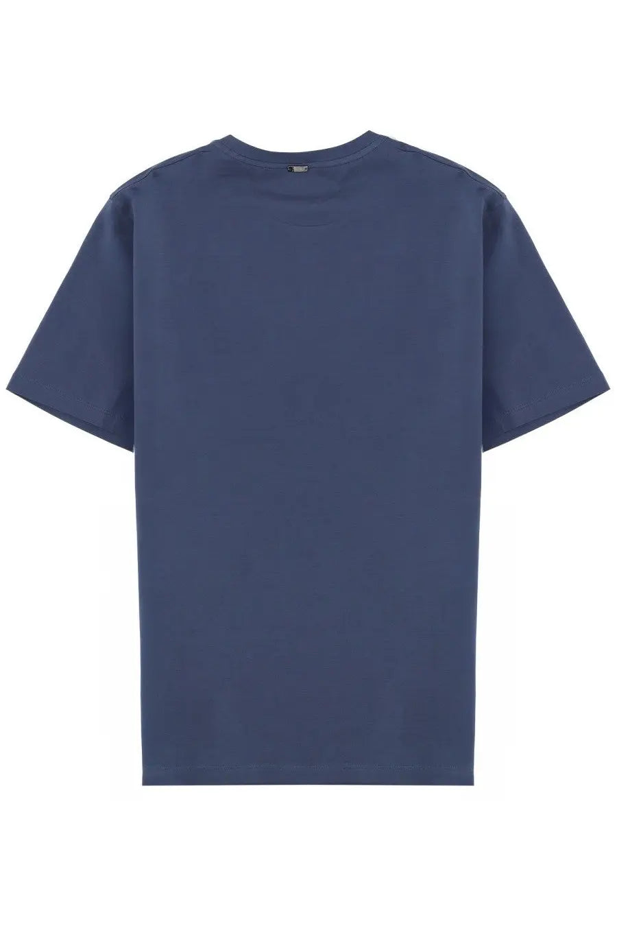 Herno men’s cotton shirt blue navy blue cotton t-shirt with simple crew neck and short sleeves front view