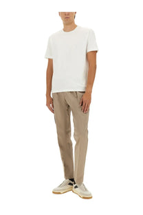 Herno men’s cotton shirt white minimalist white cotton t-shirt with classic crew neck and short sleeves