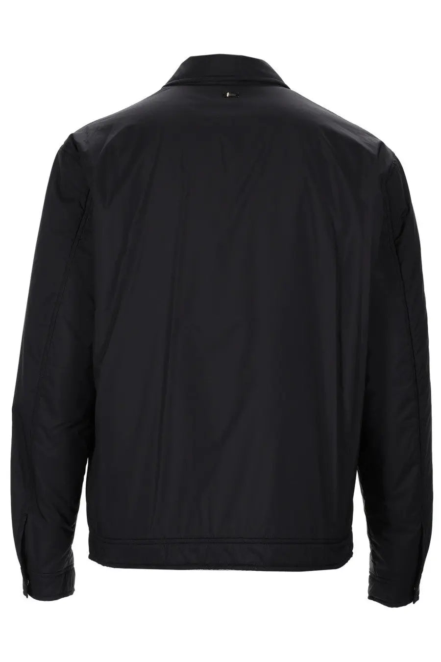Herno men’s giubbotto regular fit black nylon jacket with subtle sheen and structured shoulders