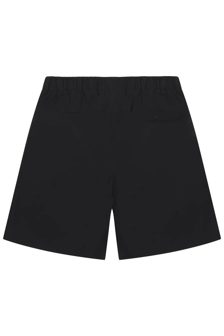 Back side of herno men’s master shorts black showing elastic waistband and small back pocket on athletic shorts