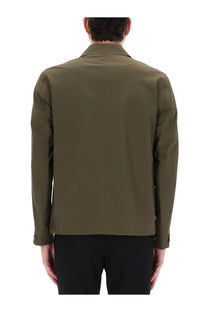 Herno men’s overshirt green olive green casual jacket with structured collar and subtle seam detailing