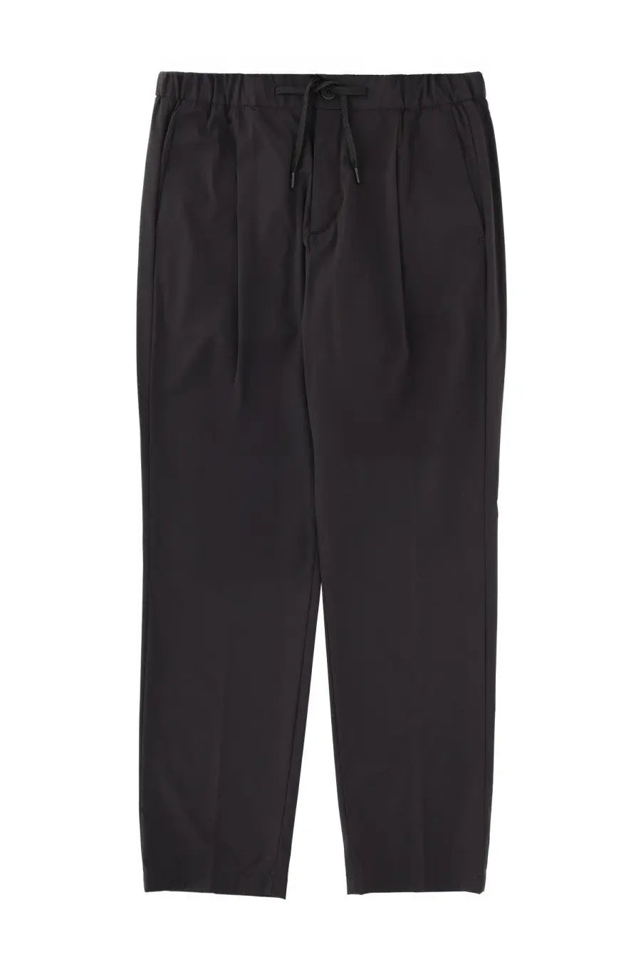 Herno men’s black pleated trousers with elastic waistband and drawstring for comfortable casual wear