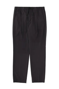 Herno men’s black pleated trousers with elastic waistband and drawstring for comfortable casual wear