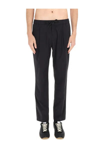Herno men’s black pleated trousers with drawstring waistband for comfortable casual wear