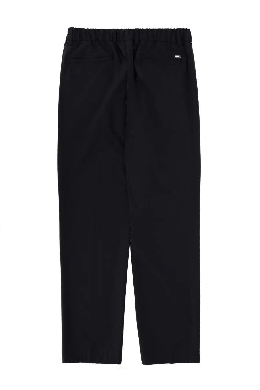 Herno men’s wool blend blue pants with black elastic waist, sleek straight-leg cut, and subtle stitching details