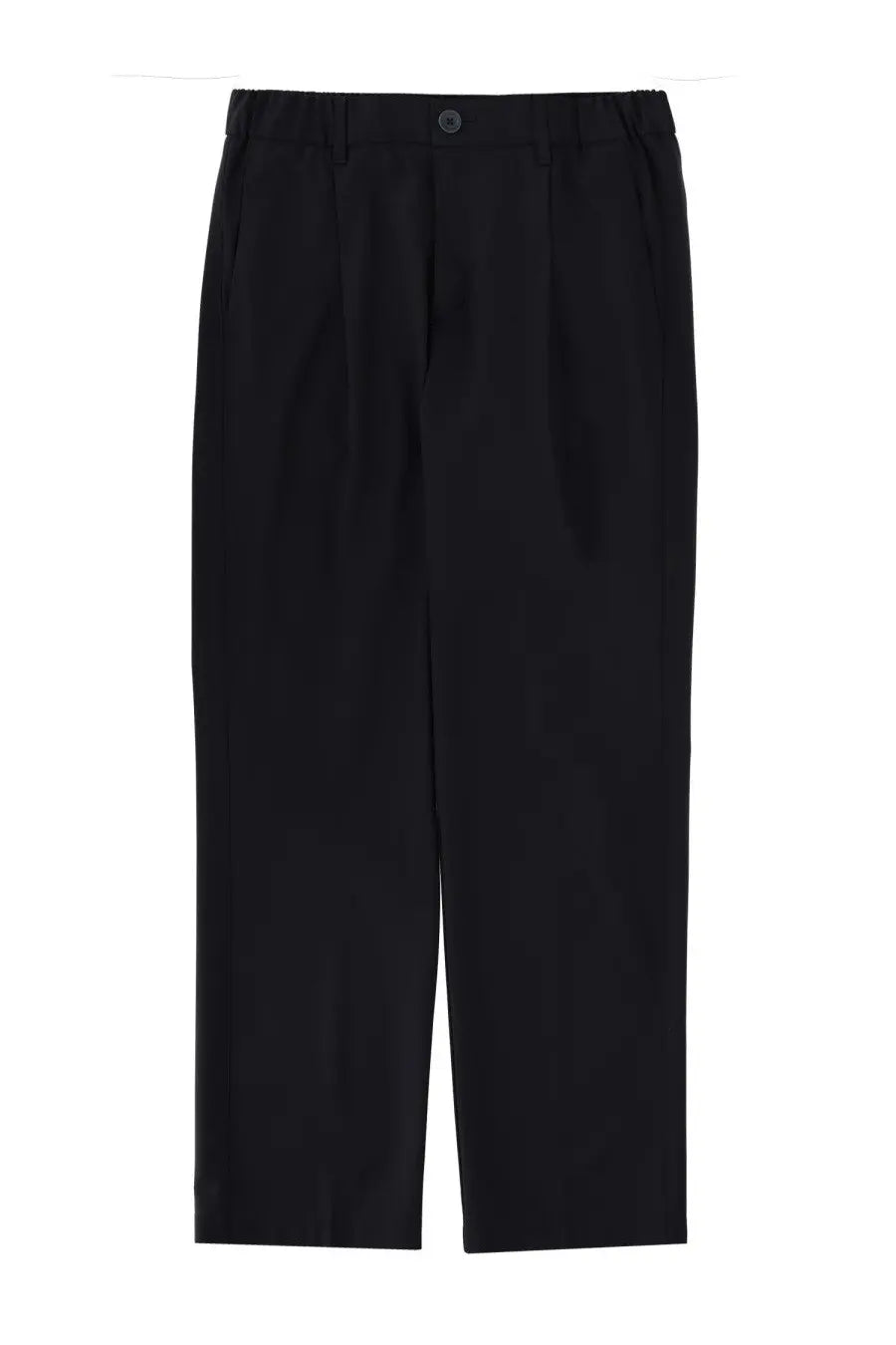 Black pleated wool blend trousers by herno with a sleek straight-leg cut and single button closure at the waist