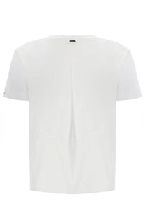 Herno women’s white cotton short-sleeved shirt with a subtle central seam and minimal neckline branding