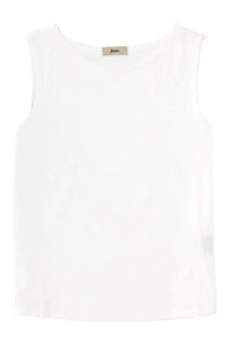 Herno women’s white cotton sleeveless top with soft flowing fabric and subtle seam detailing