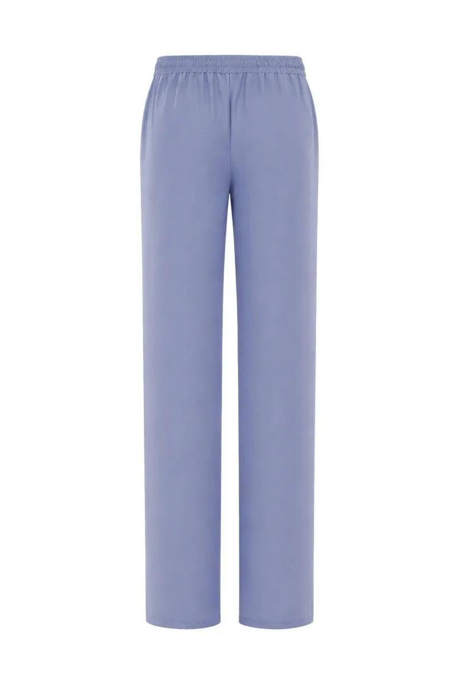Herno women’s jogger pants in light blue with smooth texture wide-leg design and elastic waistband
