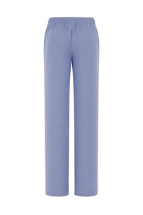 Herno women’s jogger pants in light blue with smooth texture wide-leg design and elastic waistband