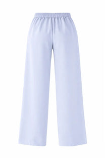 Herno women’s jogger pants in light blue with wide-leg cut and elastic waistband for comfortable wear